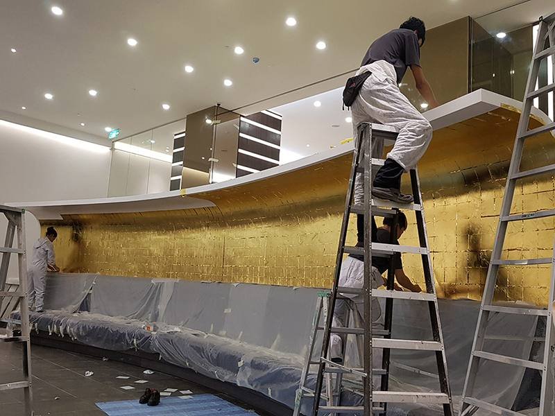 Curved Gold Leaf Counter