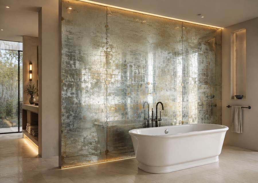 Verre Églomisé Bath Feature